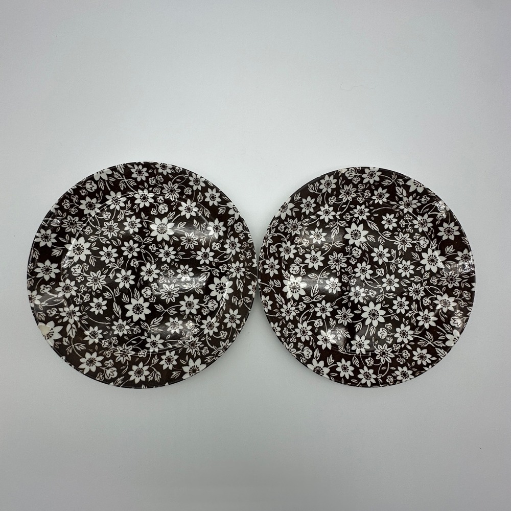 2 Johnson Brothers Country Cupboard Brown Chintz Salad Plates Double Warrant 8"